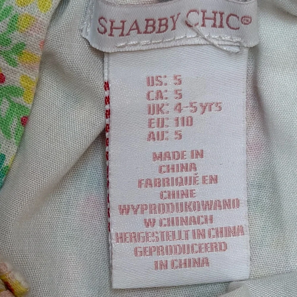 Shabby Chic Floral Delight Kids Dress Girls Size 5T Cottagecore Croquet